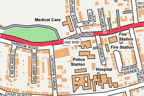 HA0 9HW map - OS OpenMap – Local (Ordnance Survey)