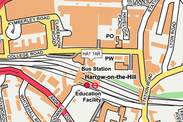 HA1 1AR map - OS OpenMap – Local (Ordnance Survey)