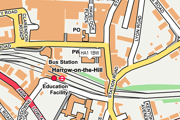 HA1 1BW map - OS OpenMap – Local (Ordnance Survey)
