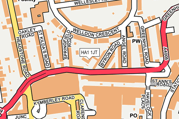 HA1 1JT map - OS OpenMap – Local (Ordnance Survey)