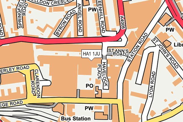 HA1 1JU map - OS OpenMap – Local (Ordnance Survey)