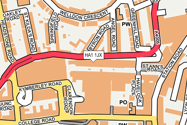 HA1 1JX map - OS OpenMap – Local (Ordnance Survey)