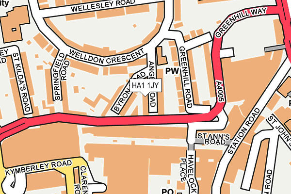 HA1 1JY map - OS OpenMap – Local (Ordnance Survey)