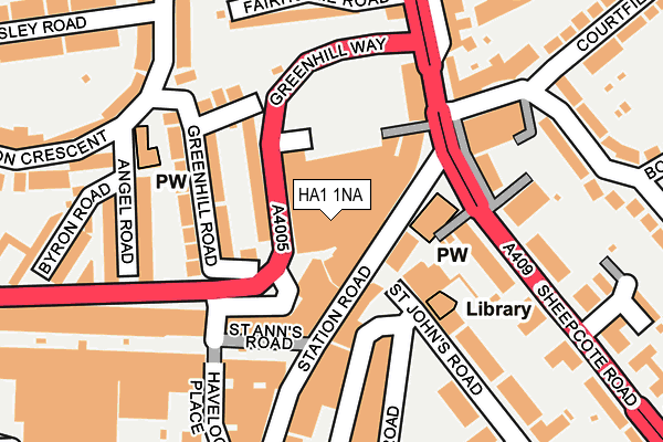 HA1 1NA map - OS OpenMap – Local (Ordnance Survey)