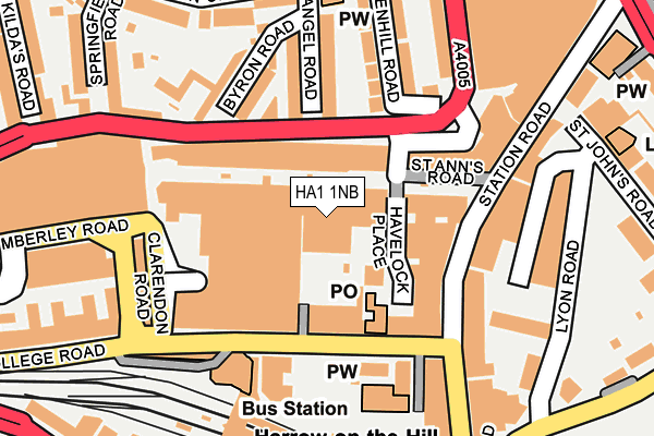 HA1 1NB map - OS OpenMap – Local (Ordnance Survey)