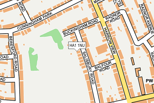 HA1 1NU map - OS OpenMap – Local (Ordnance Survey)