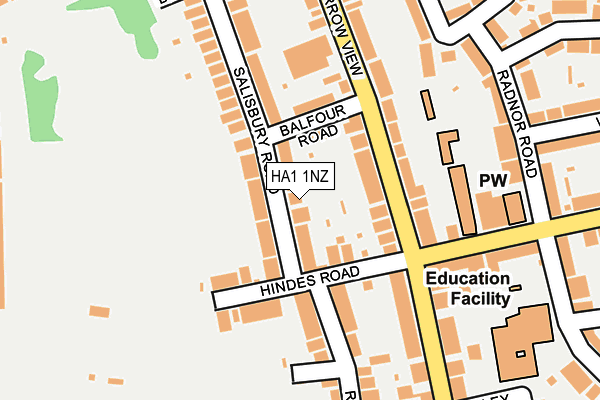 HA1 1NZ map - OS OpenMap – Local (Ordnance Survey)