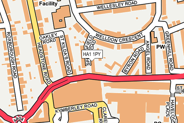 HA1 1PY map - OS OpenMap – Local (Ordnance Survey)