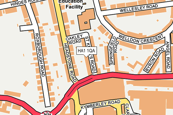 HA1 1QA map - OS OpenMap – Local (Ordnance Survey)
