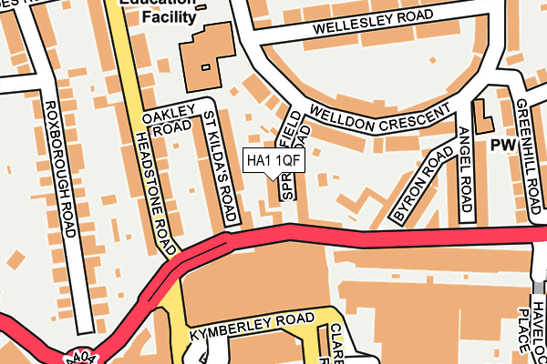 HA1 1QF map - OS OpenMap – Local (Ordnance Survey)