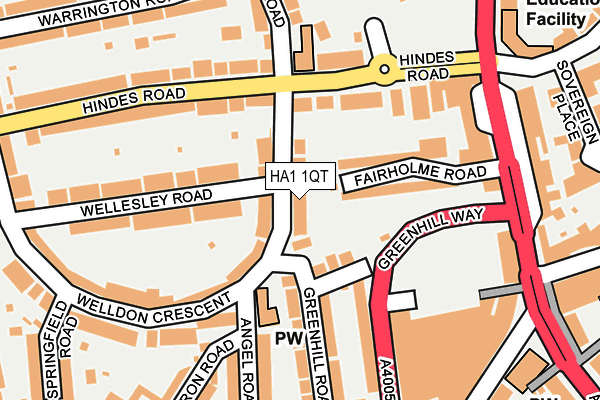 HA1 1QT map - OS OpenMap – Local (Ordnance Survey)