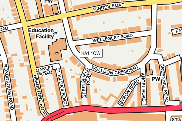 Map of 61 WELLDON CRESCENT MANAGEMENT LIMITED at local scale