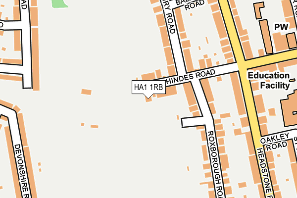 HA1 1RB map - OS OpenMap – Local (Ordnance Survey)