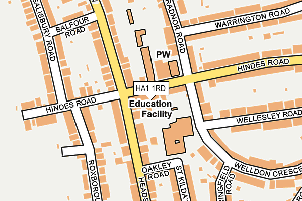 HA1 1RD map - OS OpenMap – Local (Ordnance Survey)