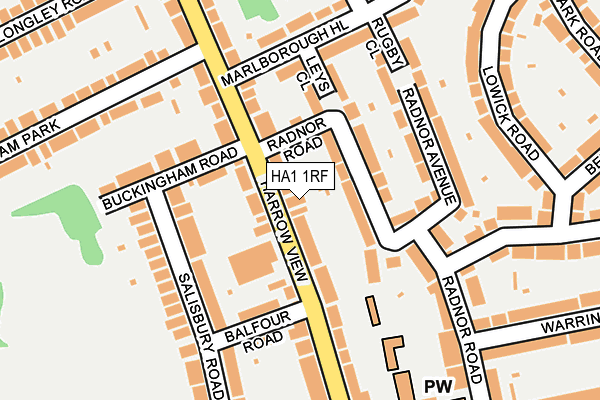 HA1 1RF map - OS OpenMap – Local (Ordnance Survey)