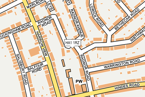 HA1 1RZ map - OS OpenMap – Local (Ordnance Survey)