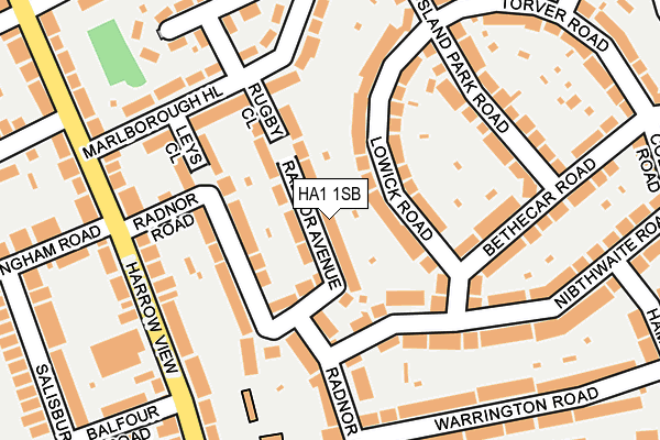 HA1 1SB map - OS OpenMap – Local (Ordnance Survey)