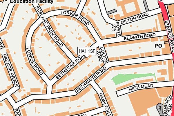 HA1 1SF map - OS OpenMap – Local (Ordnance Survey)