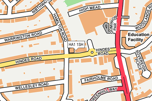 HA1 1SH map - OS OpenMap – Local (Ordnance Survey)