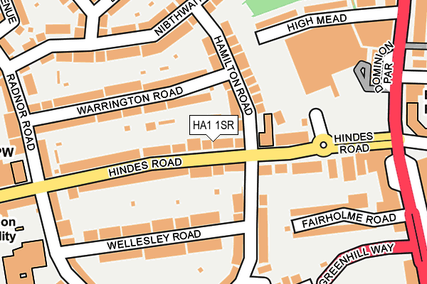 HA1 1SR map - OS OpenMap – Local (Ordnance Survey)