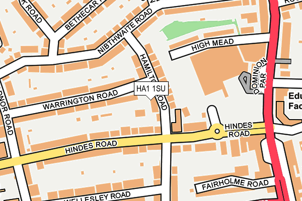 HA1 1SU map - OS OpenMap – Local (Ordnance Survey)