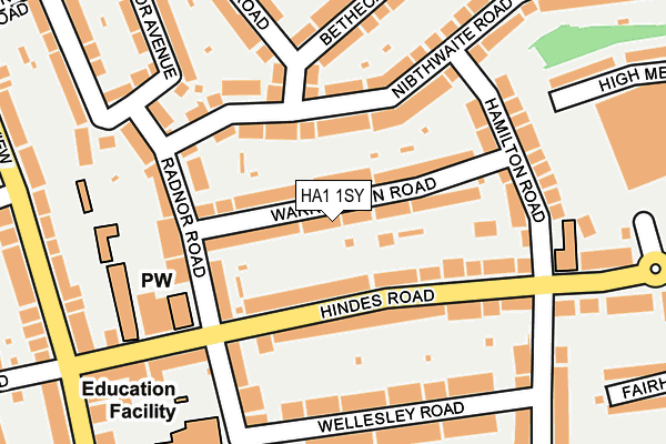 HA1 1SY map - OS OpenMap – Local (Ordnance Survey)