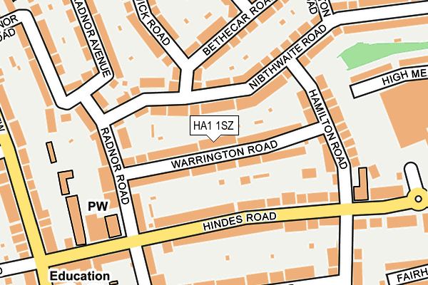 HA1 1SZ map - OS OpenMap – Local (Ordnance Survey)