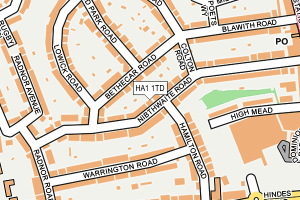 HA1 1TD map - OS OpenMap – Local (Ordnance Survey)