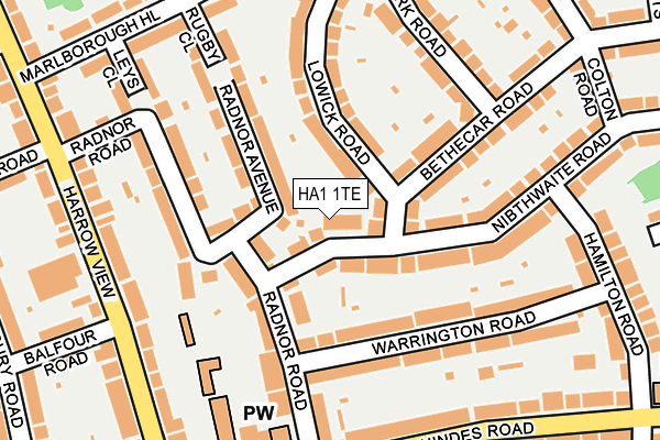 HA1 1TE map - OS OpenMap – Local (Ordnance Survey)