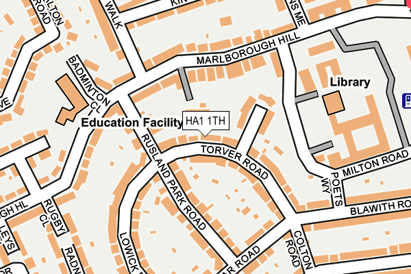 HA1 1TH map - OS OpenMap – Local (Ordnance Survey)