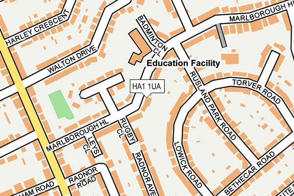 HA1 1UA map - OS OpenMap – Local (Ordnance Survey)