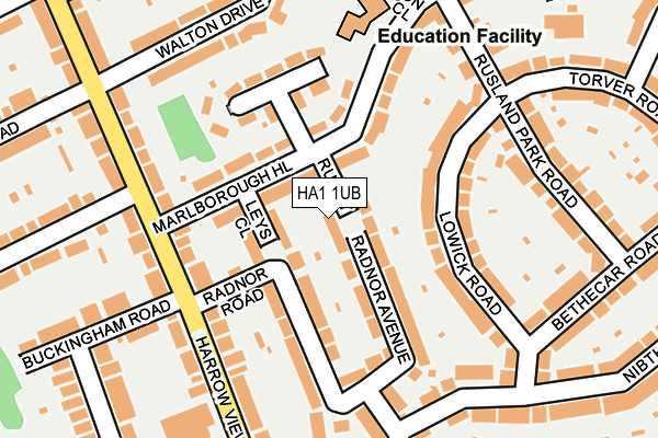 HA1 1UB map - OS OpenMap – Local (Ordnance Survey)