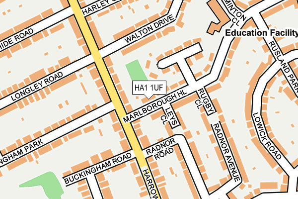 HA1 1UF map - OS OpenMap – Local (Ordnance Survey)