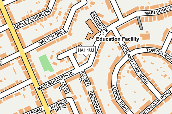 HA1 1UJ map - OS OpenMap – Local (Ordnance Survey)
