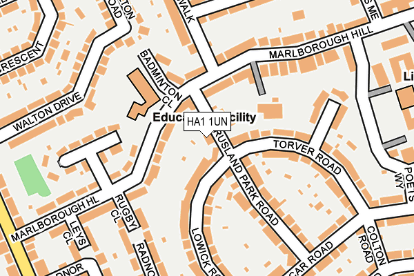 HA1 1UN map - OS OpenMap – Local (Ordnance Survey)