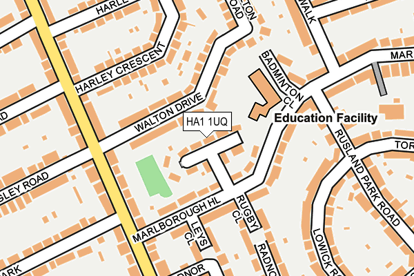 HA1 1UQ map - OS OpenMap – Local (Ordnance Survey)
