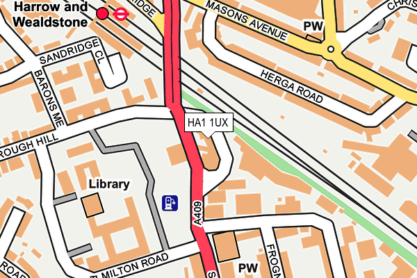 HA1 1UX map - OS OpenMap – Local (Ordnance Survey)
