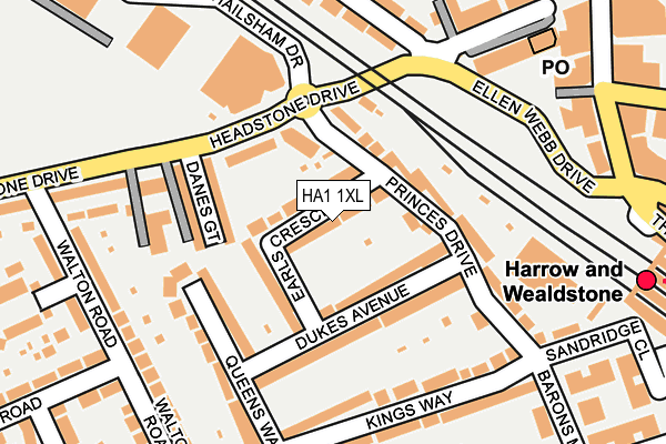 HA1 1XL map - OS OpenMap – Local (Ordnance Survey)