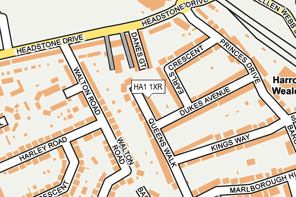 HA1 1XR map - OS OpenMap – Local (Ordnance Survey)