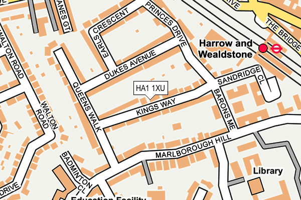 HA1 1XU map - OS OpenMap – Local (Ordnance Survey)