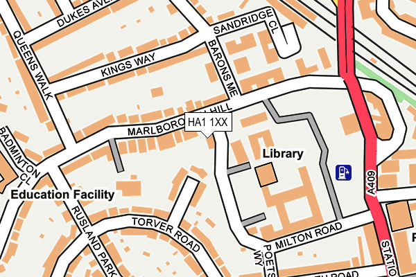HA1 1XX map - OS OpenMap – Local (Ordnance Survey)