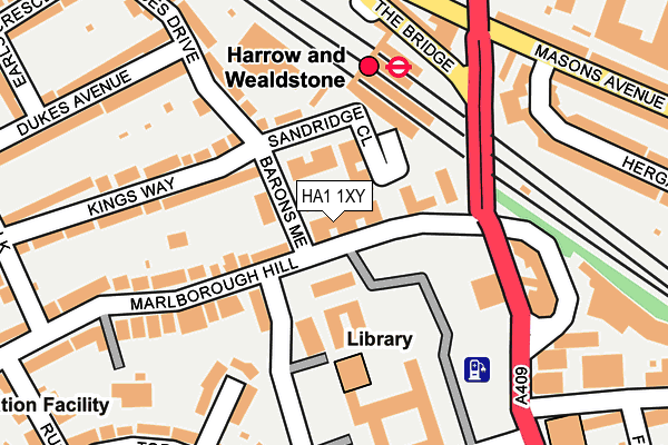 HA1 1XY map - OS OpenMap – Local (Ordnance Survey)