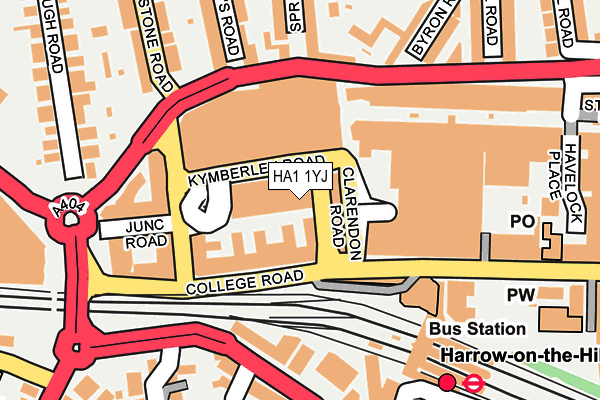HA1 1YJ map - OS OpenMap – Local (Ordnance Survey)