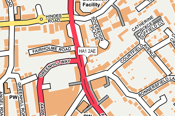 HA1 2AE map - OS OpenMap – Local (Ordnance Survey)