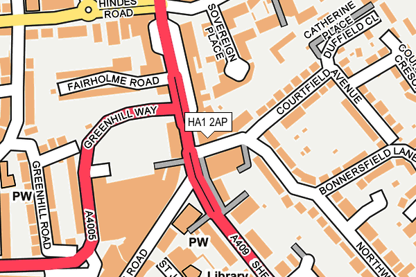 HA1 2AP map - OS OpenMap – Local (Ordnance Survey)