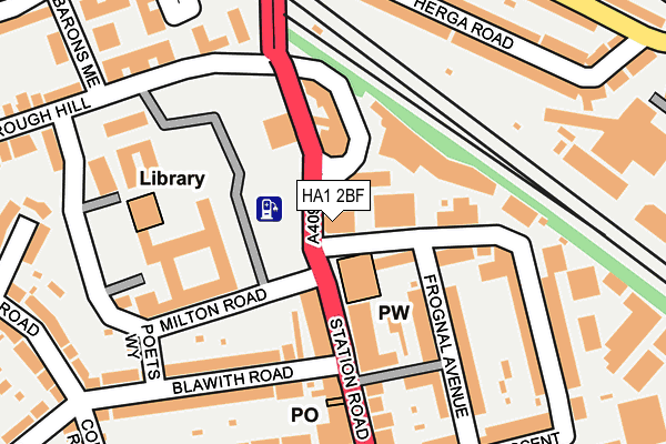 HA1 2BF map - OS OpenMap – Local (Ordnance Survey)