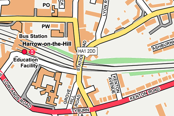 HA1 2DD map - OS OpenMap – Local (Ordnance Survey)