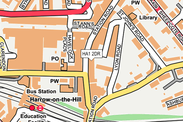 HA1 2DR map - OS OpenMap – Local (Ordnance Survey)