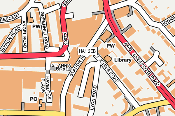 HA1 2EB map - OS OpenMap – Local (Ordnance Survey)