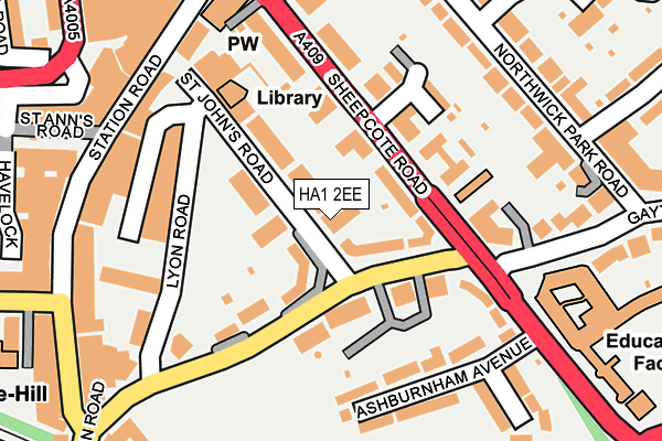 HA1 2EE map - OS OpenMap – Local (Ordnance Survey)